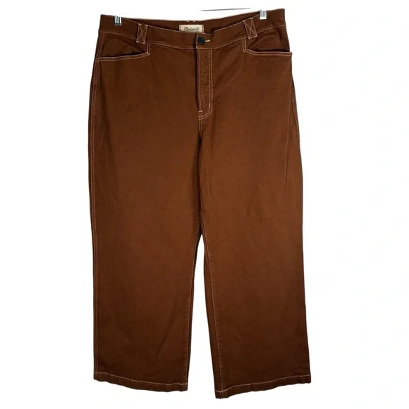 Madewell Emmett Wide Leg Chestnut Brown Trousers Womens P33 Jeans Pants Denim - Picture 2 of 10